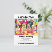 Hond Feestje Laten we deze Poot-feestelijkheden St Briefkaart (Staand voorkant)