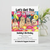 Hond Feestje Laten we deze Poot-ie Start Verjaarda Kaart (Staand voorkant)