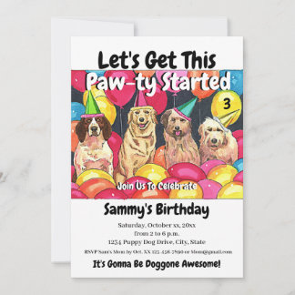 Hond Feestje Laten we deze Poot-ie Start Verjaarda Kaart