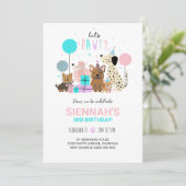 Hond Feestje Uitnodiging Puppy Uitnodiging Meisje (Staand voorkant)