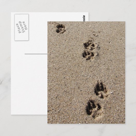 Hond Footprint Briefkaart (Voorkant / Achterkant)