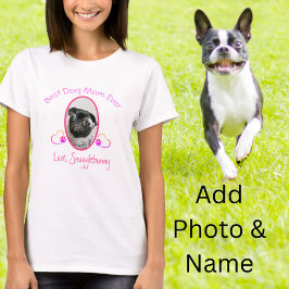 Hond Foto Beste Hond Moeder Ooit Hart Pootafdruk T T-shirt