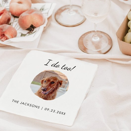 Hond foto bruiloft servetten, hond kat bruiloft servet