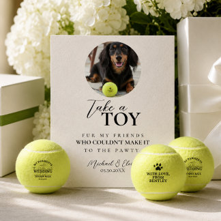 Hond Foto Bruiloft Tennisbal Favoriet Reclamebord Met Voetstuk