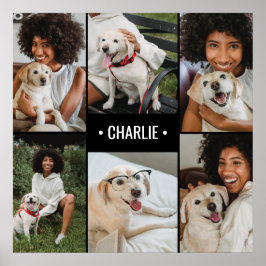 Hond Foto Collage met Monogram Poster