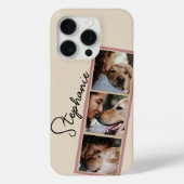 Hond Foto Collage Naam Crème Huisdier Case-Mate iPhone Case (Achterkant)