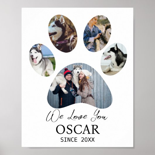 Hond Foto Collage Pet Memorial Gepersonaliseerde P Poster (Voorkant)