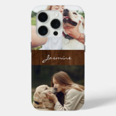 Hond foto collage rustiek hout, Case-Mate iPhone case (Achterkant)