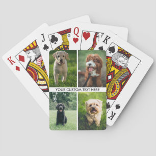 Hond Foto Collage Schattig Huisdier Hond Liefhebbe Pokerkaarten