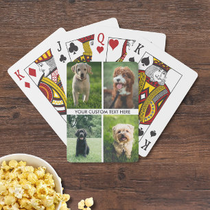 Hond Foto Collage Schattig Huisdier Hond Liefhebbe Pokerkaarten