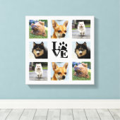 Hond foto college 8 Instagram afbeeldingen Canvas Afdruk (Insitu (Houten vloer))