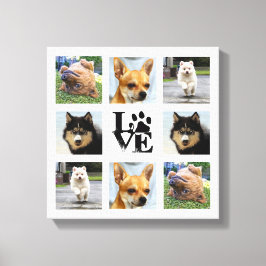 Hond foto college 8 Instagram afbeeldingen Canvas Afdruk