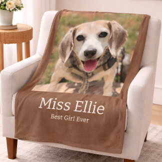 Hond Foto Dekbed met Naam Fleece Deken