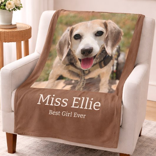 Hond Foto Dekbed met Naam Fleece Deken