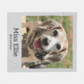 Hond Foto Dekbed met Naam Fleece Deken (Voorkant (Horizontaal))