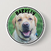 Hond foto en tekst gepersonaliseerd ronde button 7,6 cm (Voorkant)