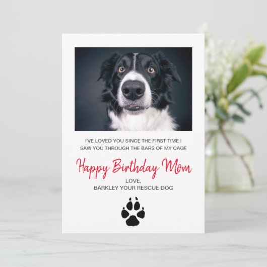 Hond Foto Gelukkige Verjaardag Mama Kaart Van Redd (Staand voorkant)