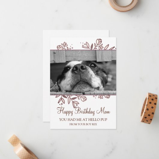 Hond Foto Gelukkige Verjaardag van Reddingshond Op Notitiekaartje (Voorkant / Achterkant in situ)