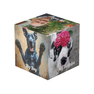 Hond Foto Geschenk Kunst voor je kantoor Kubus