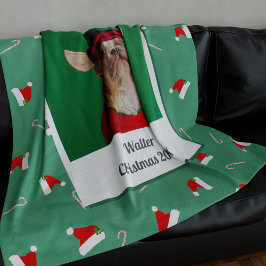 Hond Foto Groen Aangepaste Kerst Fleece Deken