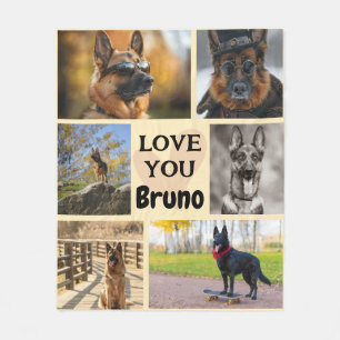 Hond Foto Huisdier Dekbed met Naam Herdenkingscade Fleece Deken