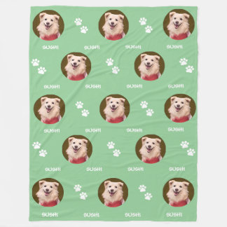 Hond Foto Huisdier Naam Paws Mint Groene Fleece De Deken