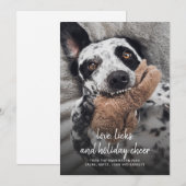 Hond Foto Kerst Liefde Likken En Vakantie Blijheid Feestdagenkaart (Voorkant / Achterkant)