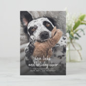 Hond Foto Kerst Liefde Likken En Vakantie Blijheid Feestdagenkaart (Staand voorkant)