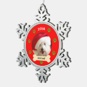 Hond Foto Kerst Ornament in Snowflake (Rechts)