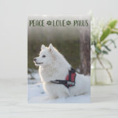 Hond Foto Kerst Platte Kaart (Staand voorkant)