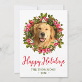 Hond foto Kerstkrans Feestdagenkaart (Voorkant)