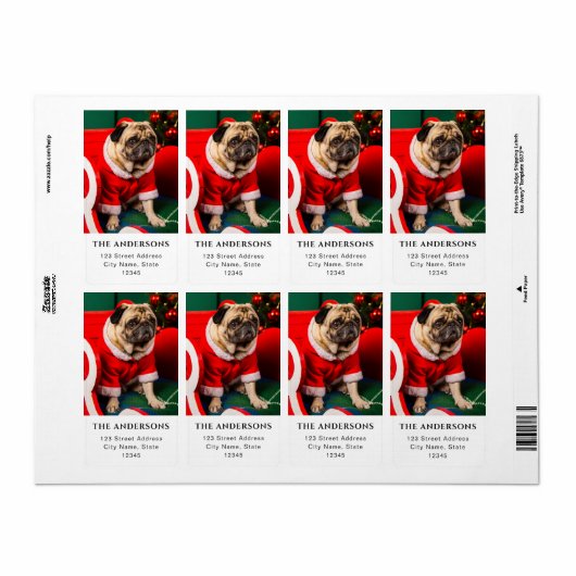 Hond Foto Liefhebber Foto Kerstmis Vakantie Pawhol Etiket (Full Sheet)