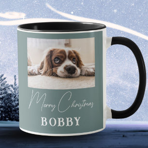 Hond Foto Minimalistisch Prettig Kerstfeest Mok