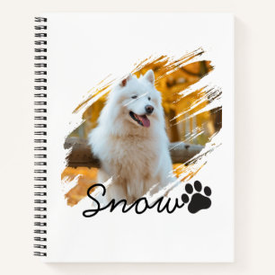 Hond Foto & Naam Moderne Penselen Beker Notitieboek