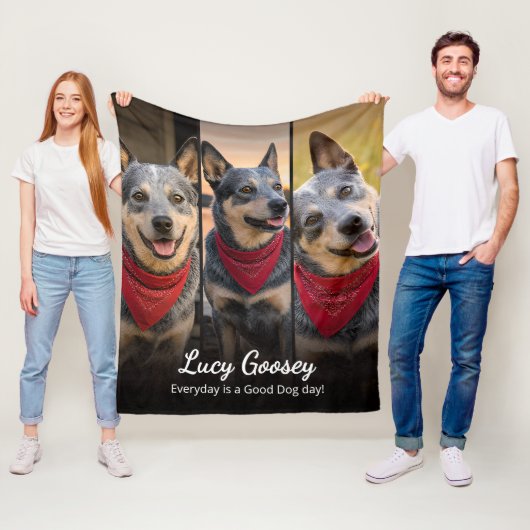 Hond Foto Naam Schattige Spreuk Fleece Deken (In situ)