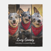 Hond Foto Naam Schattige Spreuk Fleece Deken (Voorkant)