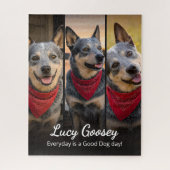 Hond Foto Naam Schattige Spreuk Legpuzzel (Verticaal)