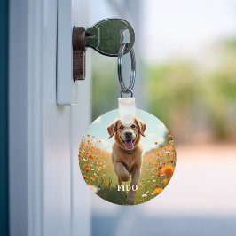 Hond foto naam tekst sleutelhanger
