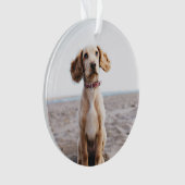 Hond Foto Ornament Gift voor Familie Kerstboom (voorkant)