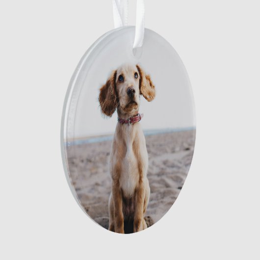 Hond Foto Ornament Gift voor Familie Kerstboom (voorkant)