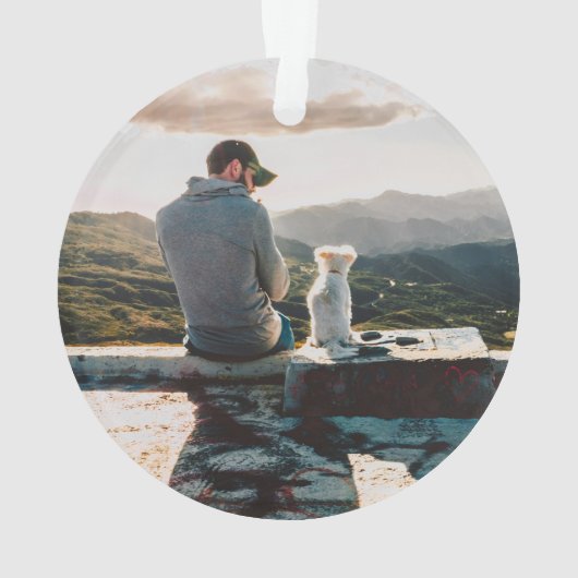 Hond Foto Ornament Gift voor Familie Kerstboom (achterkant)