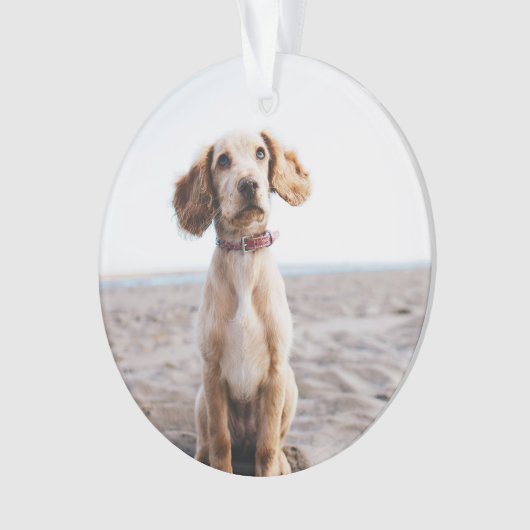 Hond Foto Ornament Gift voor Familie Kerstboom (voorkant)