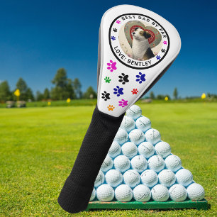 Hond foto poot afdrukken beste papa door par Custo Golfheadcover