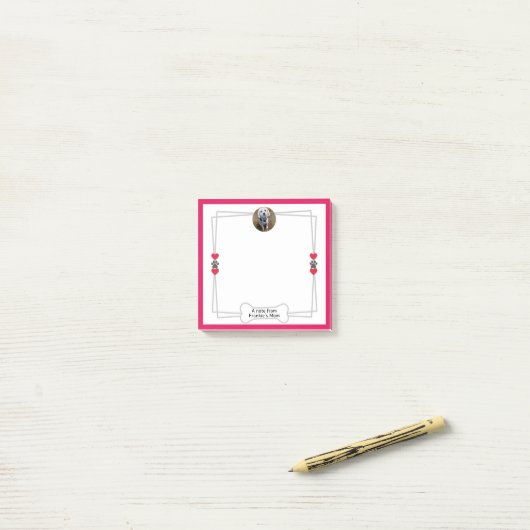 Hond Foto Post-it Notities met Pootjes & Harten Post-it® Notes (Op bureau)