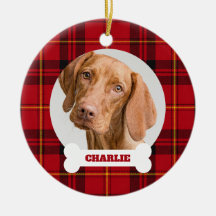 Hond Foto Rood Tartan Schotse Ruit Maatwerk Naam o