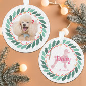 Hond Foto Roze Poodle Kerst Ornament