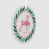 Hond Foto Roze Poodle Kerst Ornament (voorkant)