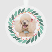 Hond Foto Roze Poodle Kerst Ornament (achterkant)