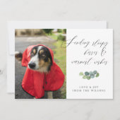 Hond Foto Sloppy Kisses Script Christmas Feestdagenkaart (Voorkant)