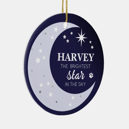 Hond Foto Sympathie Keepsake Pet Memorial Star Keramisch Ornament (Rechts)